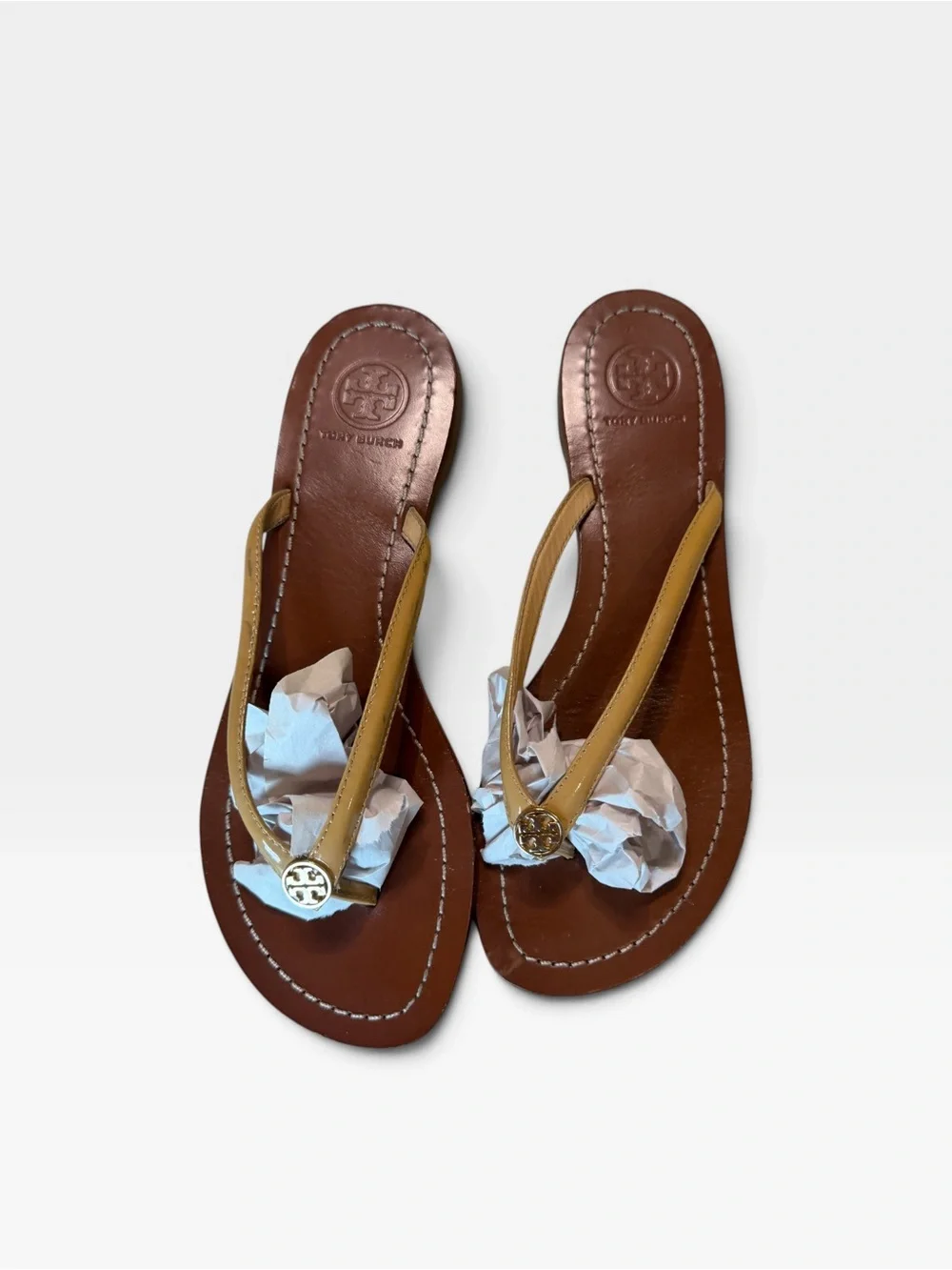 Tory Burch light Leather Thong Sandals GUC size 7